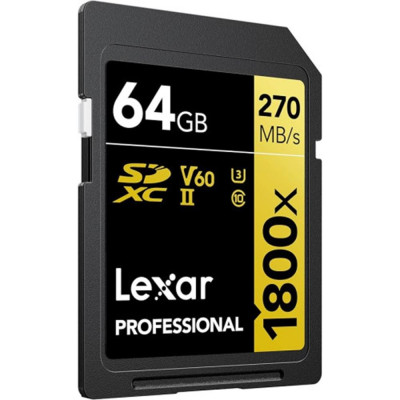Tarjeta memoria sdxc lexar professional 1800x 64gb uhs - ii c10 v60
