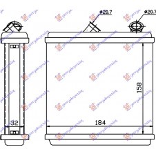 HEATER RADIATOR +/-AC (BR) (160x185x32)