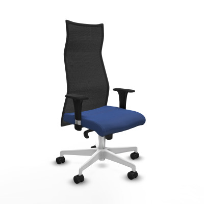 Albacete malla XL sincro malla negra bali azul marino brazos 1D base blanca ruedas 65mm nailon