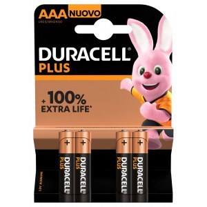 Pila Duracell ALCALINA PLUS AAA LR03 K4 1 BLISTER