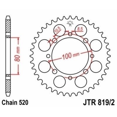 Corona JT 819/2 de acero con 41 dientes JTR819/2.41