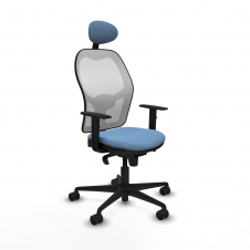 Piqueras y Crespo Jorquera sincro malla blanca bali azul cielo brazos 1D base nailon cabecero fijo ruedas 65mm nailon