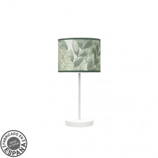Sobremesa Moda 1xe14 Blanco/hoja Verde 42x17x17cm