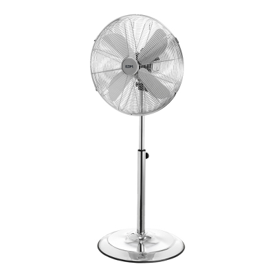 Ventilador de pie base circular, cromado, potencia 60 w, aspas ø40 cm, altura regulable 90-116 cm