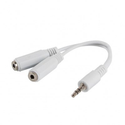 Cable adaptador mini jack 3.5mm lanberg 10cm - macho - hembra - blanco