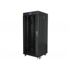 Lanberg free standing rack 19inch cabinet 27U 600x600 glass door LCD flat pack black Rack o bastidor independiente