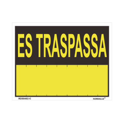 Rotulo es traspassa (pvc 0.4mm) 35x45cm normaluz
