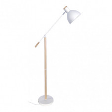 Pie Salon Biel 1xe27 Blanco/haya 151x25x70 Cm Orientable 360º Y Articulable