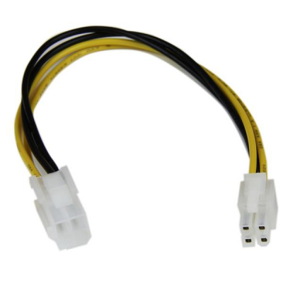 Cable 20cm Extensión Alargador Alimentación Corriente Placa Base ATX12V 4 Pines P4 - Macho a Hembra