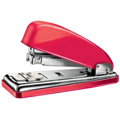 Petrus 226 WOW Grapadora Metalica + Caja de 200 Grapas - Hasta 30 Hojas - Grapado Cerrado, Abierto y Clavado - Color Rojo Metalizado