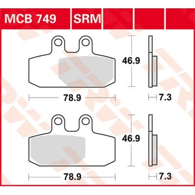 Pastillas de freno metal sinterizado SV TRW MCB749