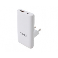 Cargador Viaje TOOQ GaN Usb-C/PD Usb-A/QC 65W Blanco