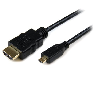 Cable de 1m Micro HDMI a HDMI con Ethernet - Vídeo de 4K a 30Hz - Cable Adaptador Conversor Micro HDMI Tipo D de alta velocidad a HDMI 1.4 - HDMI UHD - Macho a Macho