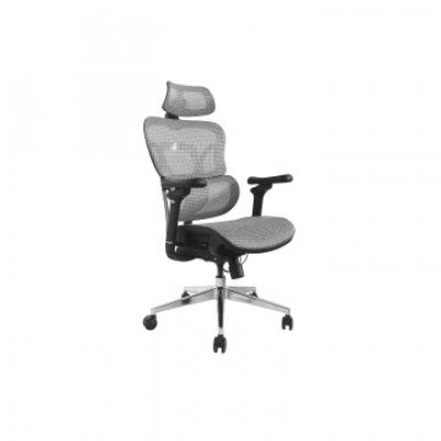 SILLA DE OFICINA ERGONOMICA EQUIP 651050 PREMIUM COLOR GRIS TAPICERIA MALLA 5 POSICIONES