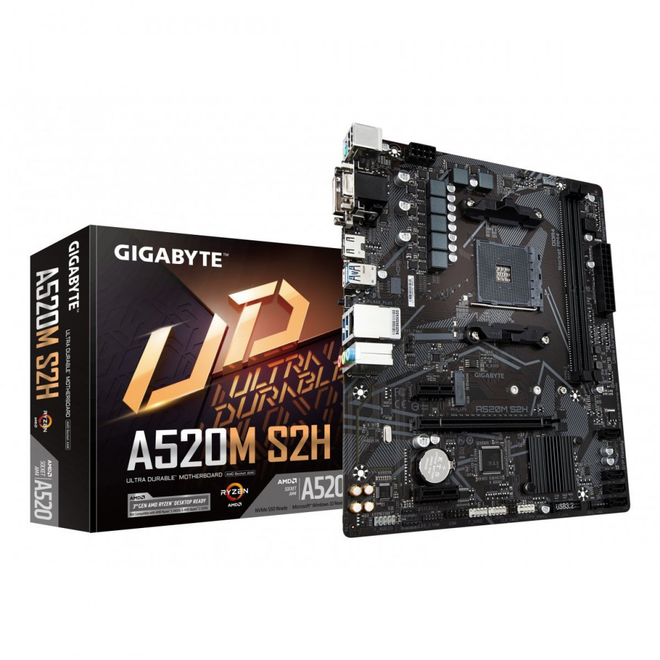 Gigabyte  A520M S2H placa base Zócalo AM4 micro ATX
