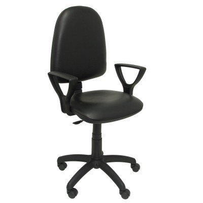 Silla Aýna similpiel negro con brazos
