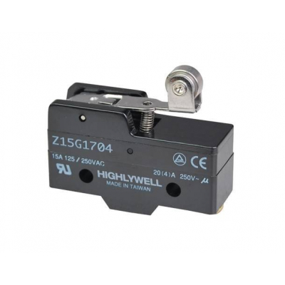 Microrruptor Palanca 26,5mm+Rueda 20A/250Vac ON-(ON)