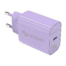 Cargador Pared NUBBEH 1USB-C 25W Lila (NBWALLCHCP25)