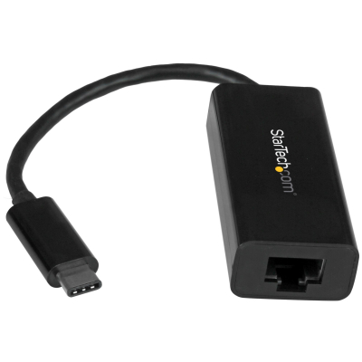 Adaptador de Red Ethernet Gigabit USB-C - Adaptador externo USB 3.0 a RJ45 - USB Tipo C a Ethernet - Negro