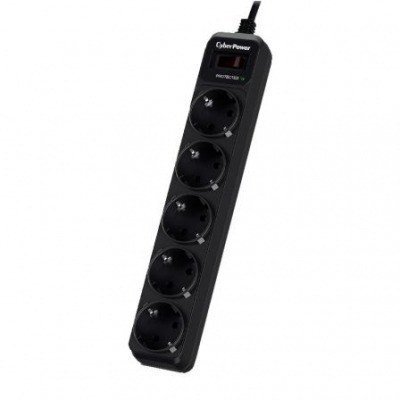 Regleta con interruptor Cyberpower B0520SC0-DE/ 5 Tomas de corriente/ Negra