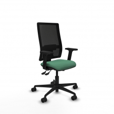 Piqueras y Crespo Bormate asincro malla negra bali verde esmeralda brazos 2D base nailon ruedas 65mm nailon