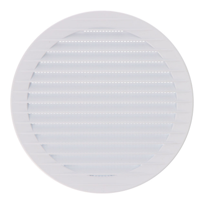 Rejilla ventilación redonda empotrable con mosquitera ø150mm abs blanca