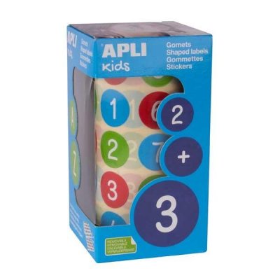 APLI R.900 GOMETS REMOVIBLES CIRCULARES NUMEROS DIAM 20MM MULTICOLOR