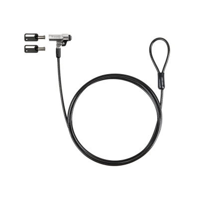 TooQ - Cable de Seguridad Tipo NANO con Llave para Portátiles 1.5 metros, Gris Oscuro