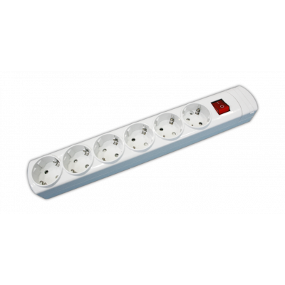 BASE MULTIENCHUFE 6 SCHUKO - Con interruptor - Sin cable