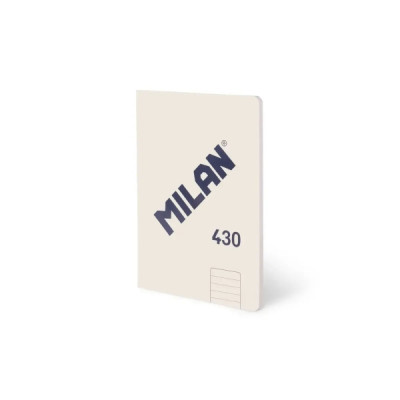 Milan 430 Libreta Encolada Formato A5 Pautado 1 Linea 7mm - 48 Hojas de 95 gr/m2 - Microperforado - Tapa Blanda - Color Beige