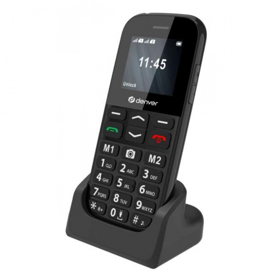 BAS-18800L teléfono móvil 4,5 cm (1.77) Negro Teléfono para personas mayores