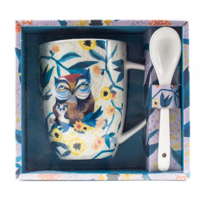 Taza con cuchara enesco buhos
