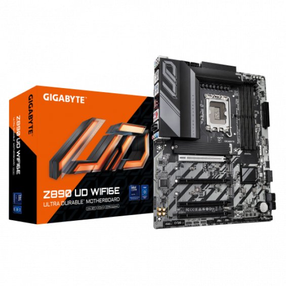 GIGABYTE Placa base Z890 UD WIFI6E - Compatible con CPUs Intel Core Ultra (Serie 2), VRM de 12+1+2 fases, hasta 8800MHz DDR5 (OC), 1xPCIe 5.0 + 2xPCIe 4.0, Wi-Fi 6E, LAN 2.5GbE, USB 4