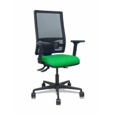 Piqueras y Crespo Silla Bormate asincro malla negra asiento bali verde brazos 2D ruedas 65mm
