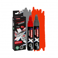 Edding 6900 X Multimarker marcador permanente Punta de cincel Gris, Rojo 2 pieza(s)