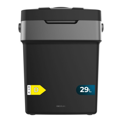 Cecotec Bolero TravelCooling 29L D Nevera Portatil - Capacidad 29L - 12V/220V - Temperatura Regulable - Enfria hasta 8ºC - Funcion Calentamiento hasta 65ºC - Color Negro y Gris