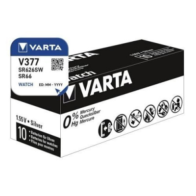 Pila Reloj 377 VARTA Oxido de Plata 1,55Vdc SR626SW
