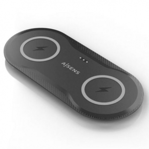 Cargador inalámbrico Aisens USBC 15W 2 en 1, negro