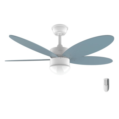 Cecotec EnergySilence Aero 4260 Sky Ventilador de Techo con 5 Aspas y Luz LED Integrada - 40W - Aspas Reversibles - Mando a Distancia - Temporizador - Diametro de 42 - Modo Invierno - Color Azul