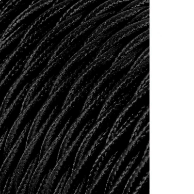 Carrete cable textil trenzado h03vv-f 2 x 0,75 mm² negro, 25 m