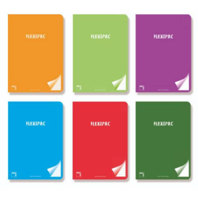 LIBRETA FLEXIPAC TAPA PLASTICO 90 GRS. A-5+ 48 HOJAS HORIZONTAL CON MARGEN SURTIDO PACSA 20048 - Color no elegible