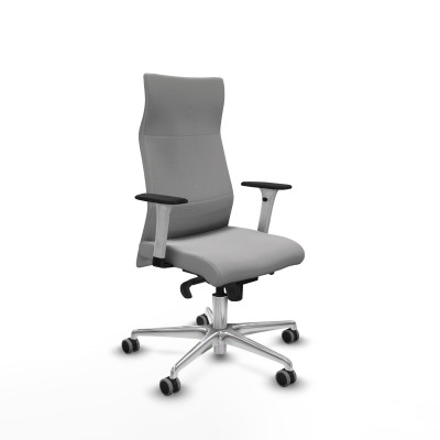 Albacete dirección sincro bali gris claro brazos 1D blancos base aluminio ruedas 65 engomadas