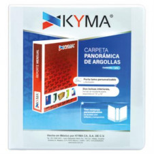 Carpeta Panorámica Kyma de Vinil Tamaño Carta 1 1/2 Aro en D Blanca