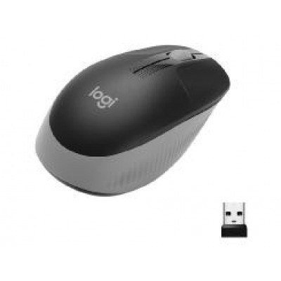 Mouse raton logitech m190 full size optico wiireles inalambrico gris claro