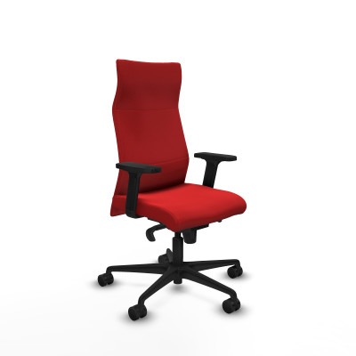 Albacete dirección sincro similpiel rojo brazos 2D base nailon ruedas 65 nailon
