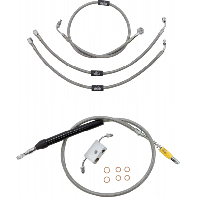 Kit líneas de freno/cables de manillar trenzados inoxidable estándar LA CHOPPERS LA-8157KT-13