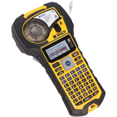 Brady M210 Impresora de Etiquetas Portatil - Pantalla LCD - Resolución: 203ppp - Anchura Maxima de la Etiqueta 19.05mm - Color Amarillo/Negro