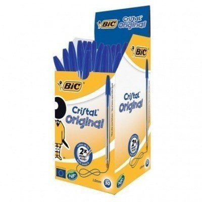 Bolígrafos de Tinta de Aceite Bic Cristal Original 8373609/ 50 unidades/ Azules
