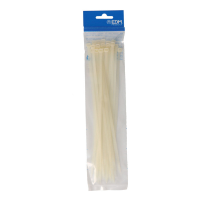 Bridas natural 4,8 x 250 mm nylon alta calidad (bolsa 25 unid.)