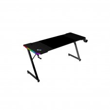 Mars Gaming MGD-X160RGB, Mesa Gaming Ergonómica, Iluminación ARGB con Mando, Fibra de Carbono, Alfombrilla XXL, Soporte Auriculares y Bebida, Gesti